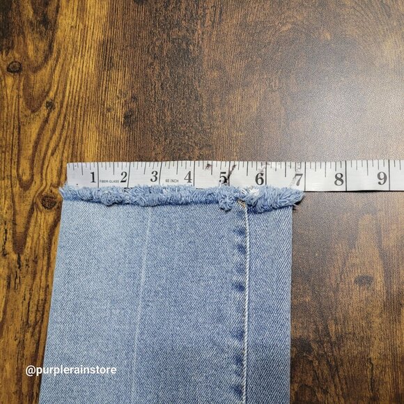 Kensie Vintage Luxe Jeans 4 Slim Mid Rise Raw Hem Medium Light Wash Denim - Picture 10 of 12